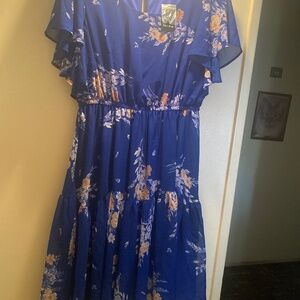 Floral blue dress